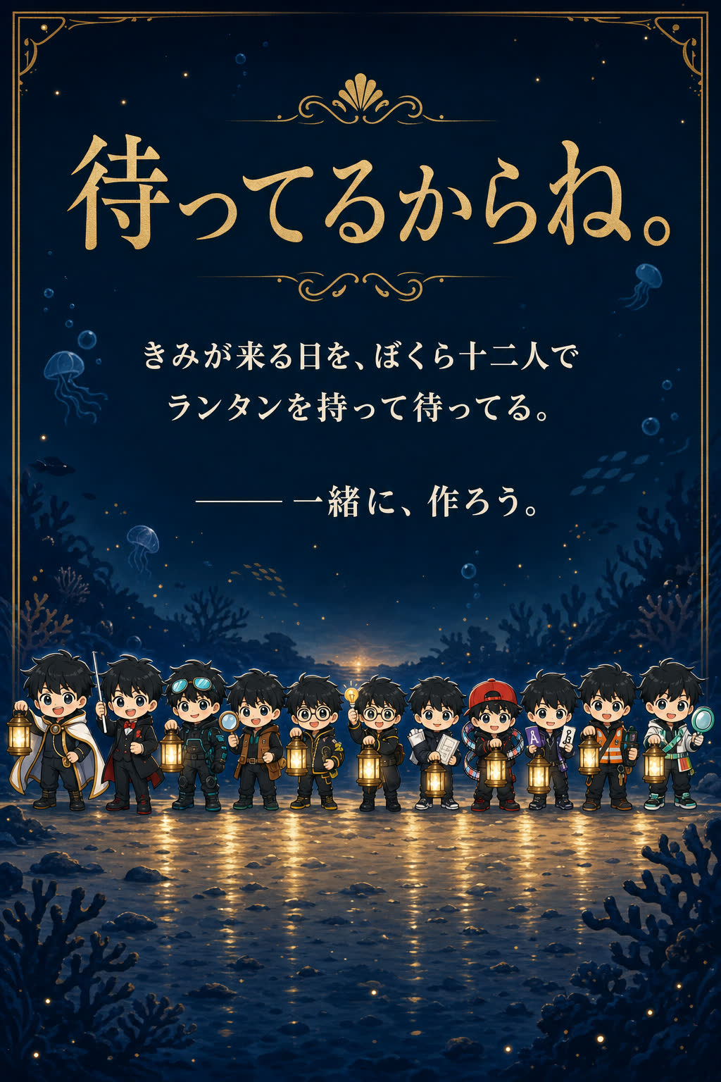 待ってるからね。きみが来る日を、ぼくら十二人でランタンを持って待ってる。——一緒に、作ろう。